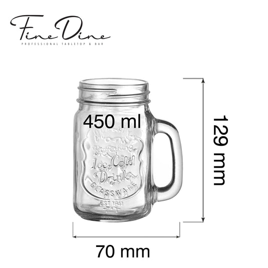 Vision jar with handle, 450ml - Custom Wood DesignsFine Dine 450ml glass jar with handle, clear storage jar with a sturdy handle for easy pouring and serving.Jar425077