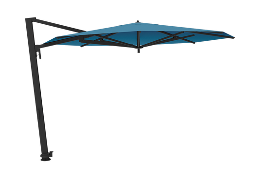 Vlaemynck Borée Cantilever Parasol Ø350 cm – Adriatic Blue canopy, Anthracite frame