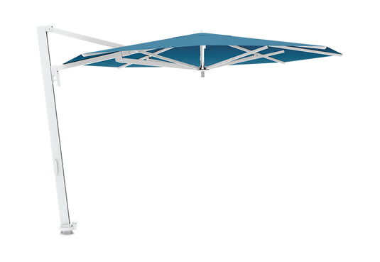 Vlaemynck Borée Cantilever Parasol Ø350 cm – Adriatic Blue canopy, White frame