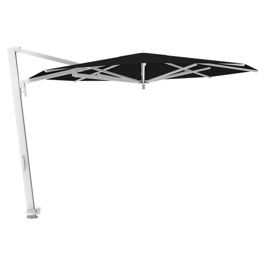 Vlaemynck Borée Cantilever Parasol Ø350 cm – Coal canopy, White frame