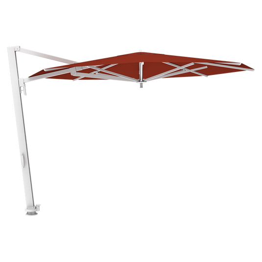 Vlaemynck Borée Cantilever Parasol Ø350 cm – Earthenware canopy, White frame