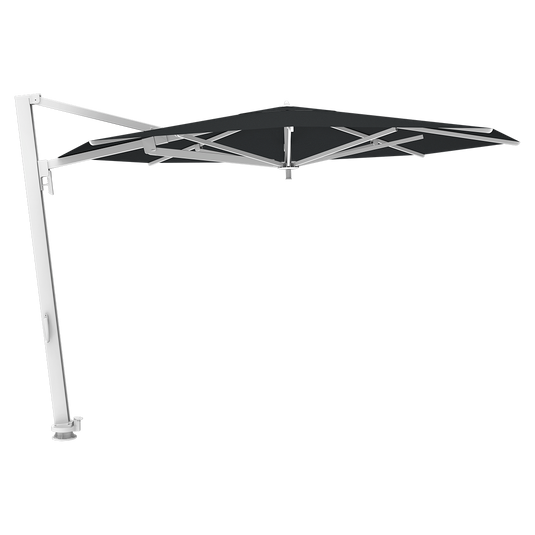 Vlaemynck Borée Cantilever Parasol Ø350 cm – Granite canopy, White frame