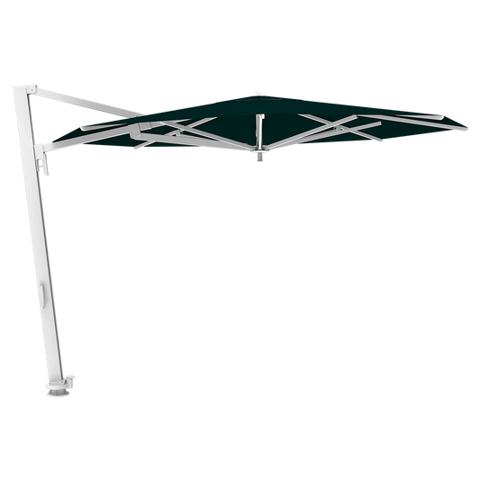 Vlaemynck Borée Cantilever Parasol Ø350 cm – Peacock Green canopy, White frame