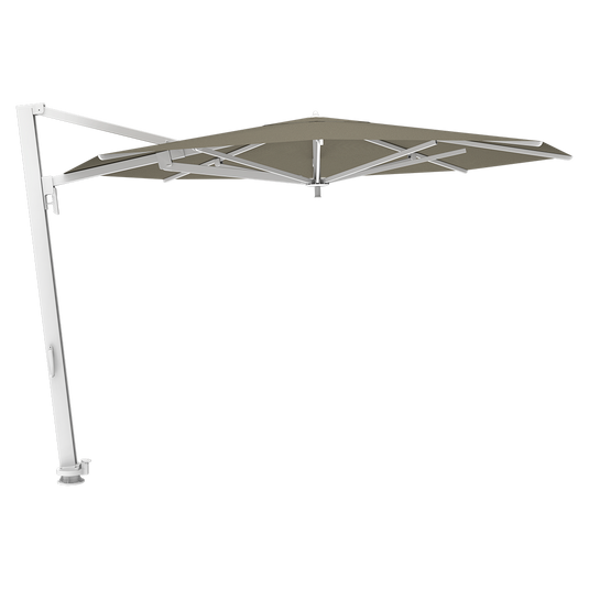 Vlaemynck Borée Cantilever Parasol Ø350 cm – Sisal Brown canopy, White frame