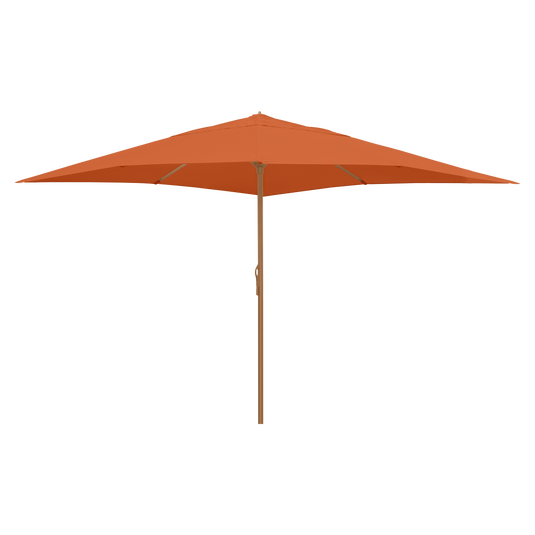 Vlaemynck Easy Open Parasol 400 × 400 cm – Amber canopy, Wood Effect frame