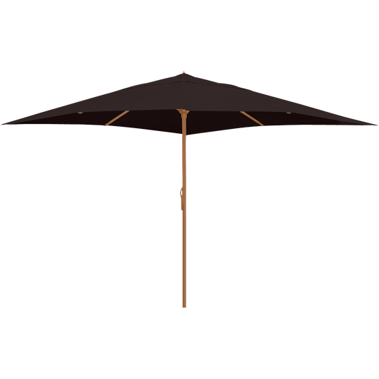 Vlaemynck Easy Open Parasol 400 × 400 cm – Peppercorn Brown canopy, Wood Effect frame