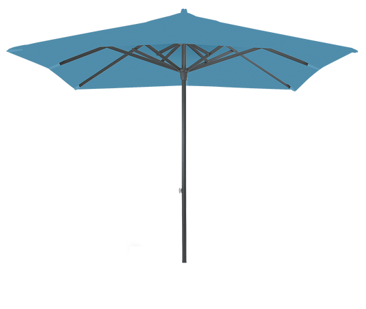 Vlaemynck Easy Track Parasol 250 × 250 cm – Adriatic Blue canopy, Anthracite frame