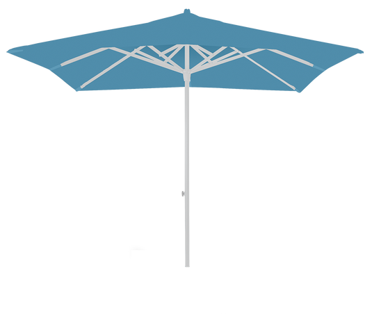 Vlaemynck Easy Track Parasol 250 × 250 cm – Adriatic Blue canopy, White frame