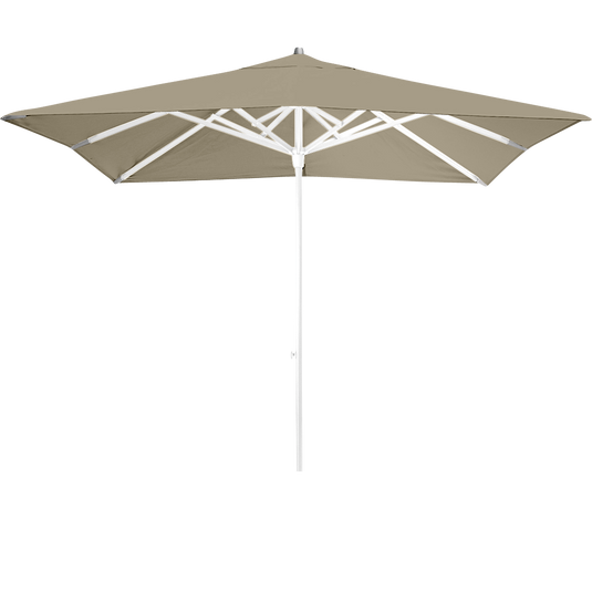 Vlaemynck Easy Track Parasol 250 × 250 cm – Sisal Brown canopy, White frame