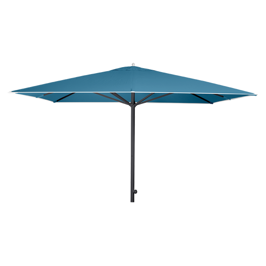Vlaemynck Easy Track Parasol 330 × 330 cm – Adriatic Blue canopy, Anthracite frame