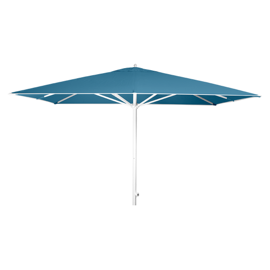 Vlaemynck Easy Track Parasol 330 × 330 cm – Adriatic Blue canopy, White frame
