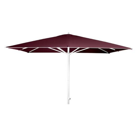 Vlaemynck Easy Track Parasol 330 × 330 cm – Garnet canopy, White frame