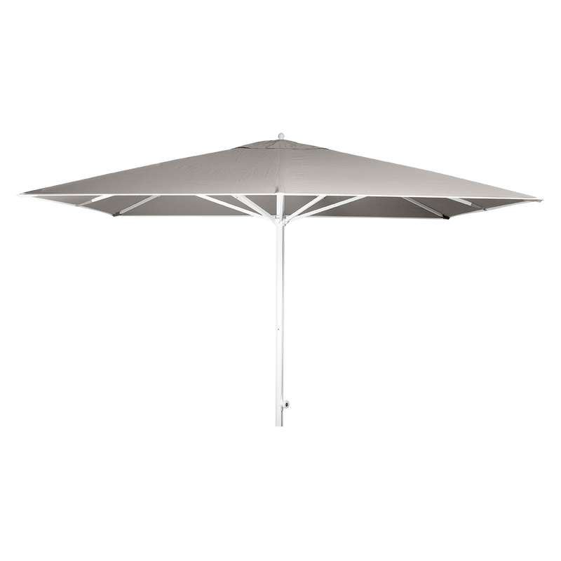 Load image into Gallery viewer, Vlaemynck Easy Track Parasol 330 × 330 cm – Pebble canopy, White frame
