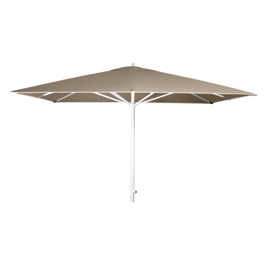 Vlaemynck Easy Track Parasol 330 × 330 cm – Sisal Brown canopy, White frame