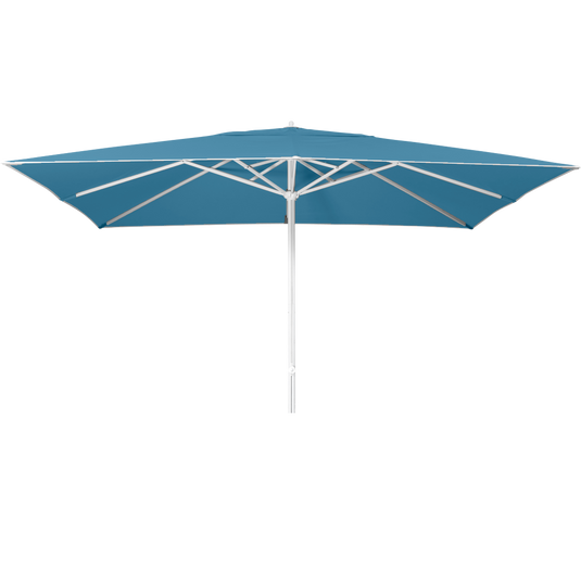 Vlaemynck Easy Track Parasol 400 × 300 cm – Adriatic Blue canopy, White frame