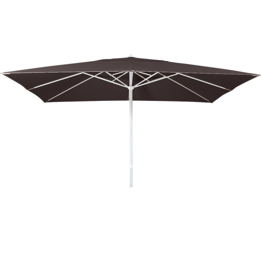 Vlaemynck Easy Track Parasol 400 × 300 cm – Peppercorn Brown canopy, White frame