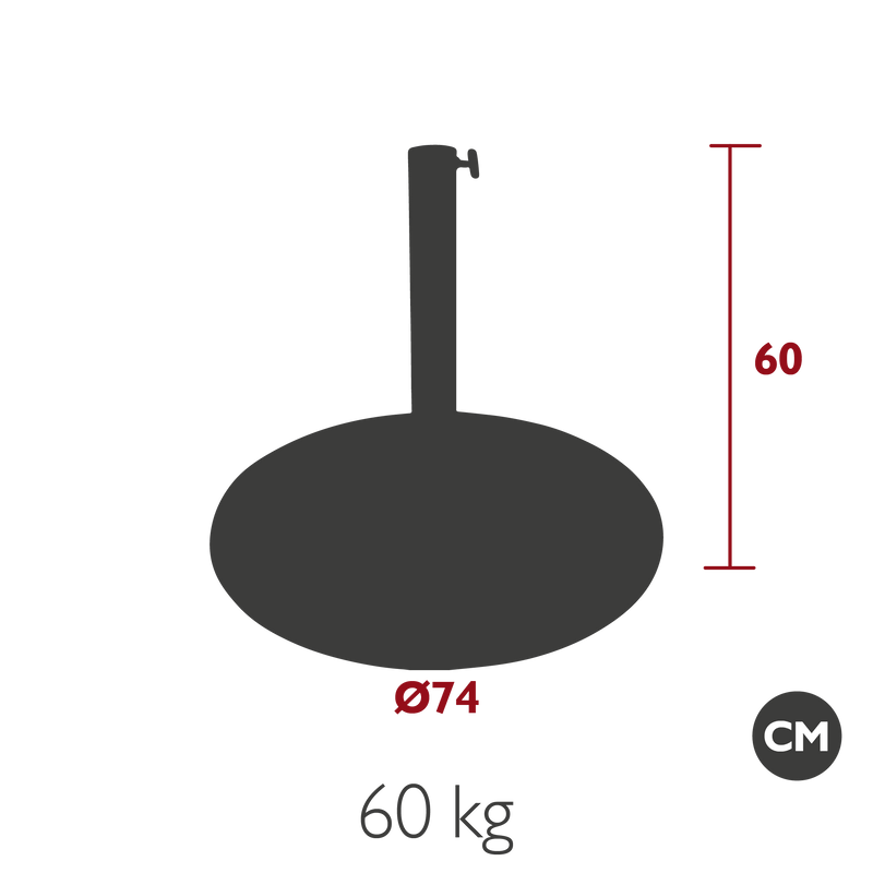 Load image into Gallery viewer, Vlaemynck Galvanised Steel Beach Parasol Base 60 kg – Ø60 mm Poles – view 2

