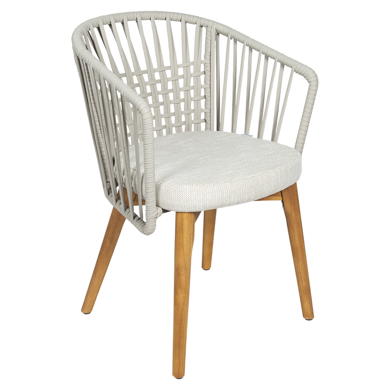 Load image into Gallery viewer, Vlaemynck Gordes Teak Armchair – Wicker fabric, Natural Teak Beige Braid frame
