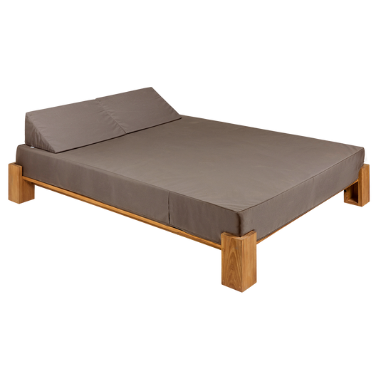Vlaemynck Livadi 2-Seater Teak Daybed – Sisal Brown