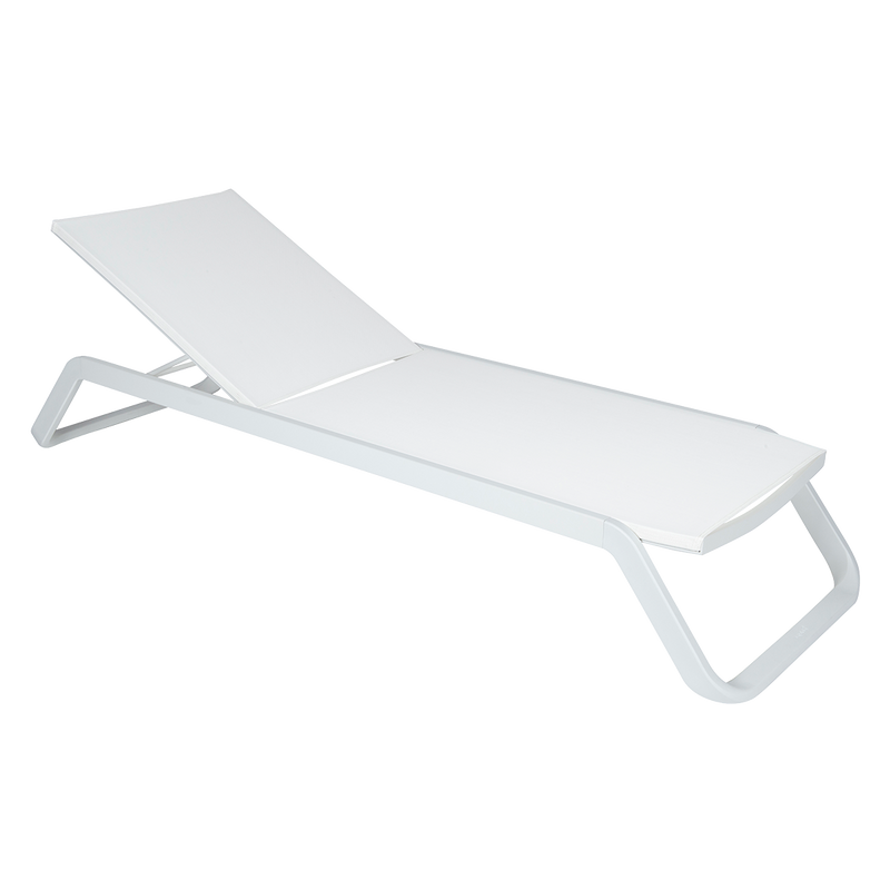Load image into Gallery viewer, Vlaemynck Marieta Sunlounger – White fabric, White frame
