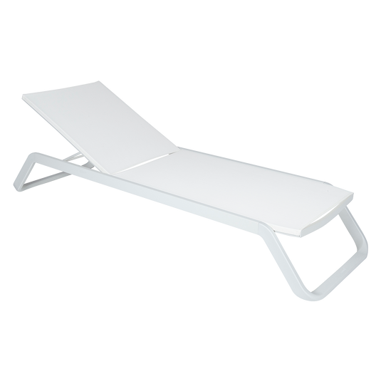 Vlaemynck Marieta Sunlounger – White fabric, White frame