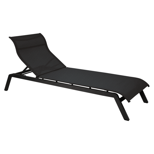 Vlaemynck Maui Aluminium Sunlounger – Titanium Eden fabric, Basalt frame