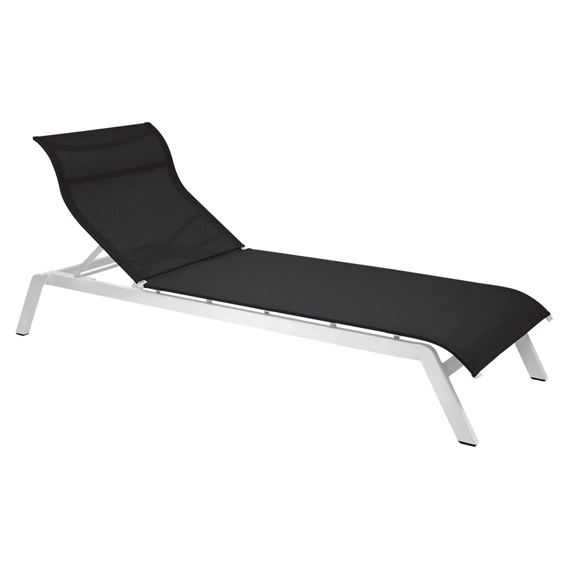 Load image into Gallery viewer, Vlaemynck Maui Aluminium Sunlounger – Titanium Eden fabric, Cotton White frame
