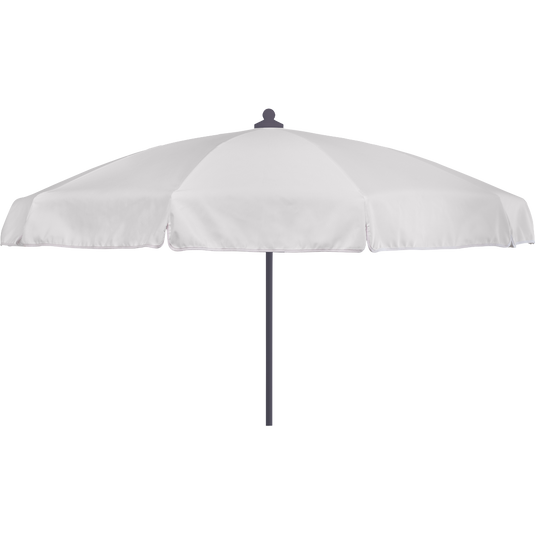 Vlaemynck Plage Parasol Ø200 cm – Ecru canopy, White – Flap & Braid frame