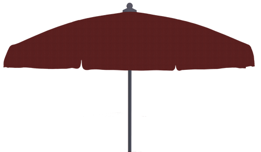 Vlaemynck Plage Parasol Ø200 cm – Garnet canopy, White – Flap & Braid frame