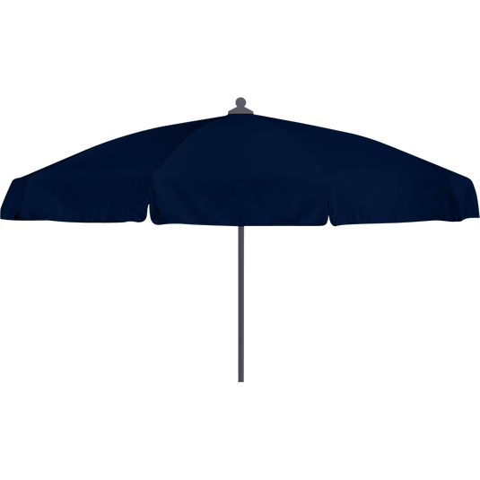 Vlaemynck Plage Parasol Ø200 cm – Midnight Blue canopy, White – Flap & Braid frame