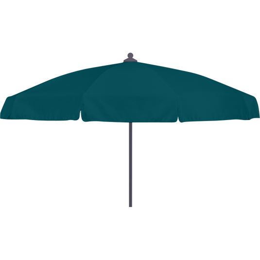 Vlaemynck Plage Parasol Ø200 cm – Peacock Green canopy, White – Flap & Braid frame