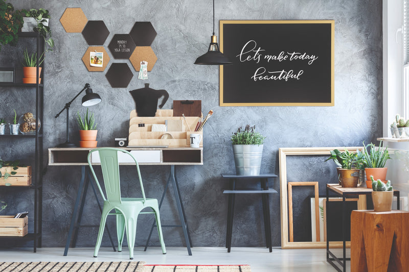 Load image into Gallery viewer, Securit Wall Board - Cork &amp; Chalk Hexagons - Black/Cork 23x20x0,2cm - Pack of 6 - in use
