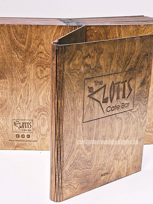 20 x Personalised Wood Menus 20x20cm Custom Wood Designs __label: Multibuy walnut-20-x-personalised-wood-menus-20x20cm-53612668846423