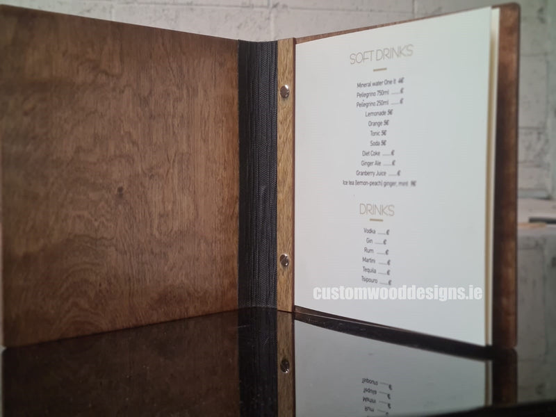 Load image into Gallery viewer, 20 x Personalised Wood Menus 20x20cm Custom Wood Designs __label: Multibuy walnut-20-x-wood-menus-20x20cm-51436372132183

