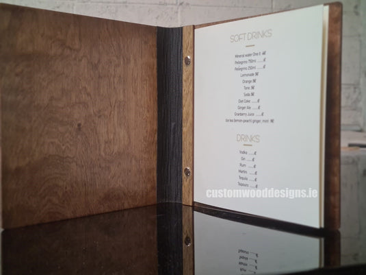 20 x Personalised Wood Menus 20x20cm Custom Wood Designs __label: Multibuy walnut-20-x-wood-menus-20x20cm-51436372132183