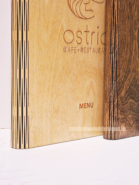 A4 Book Wooden Menu 21x30cm Custom Wood Designs __label: Multibuy walnut-a4-book-wooden-menu-21x30cm-53612680773975