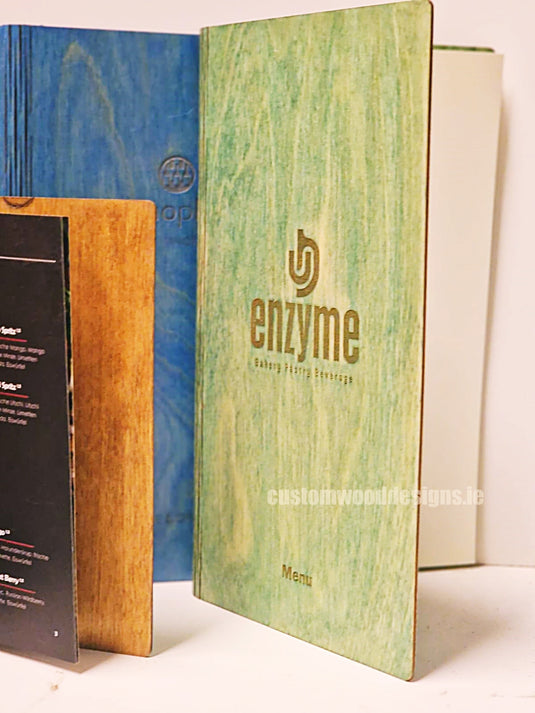 A4 Book Wooden Menu 21x30cm Custom Wood Designs __label: Multibuy walnut-a4-wooden-menu-21x30cm-52022485090647