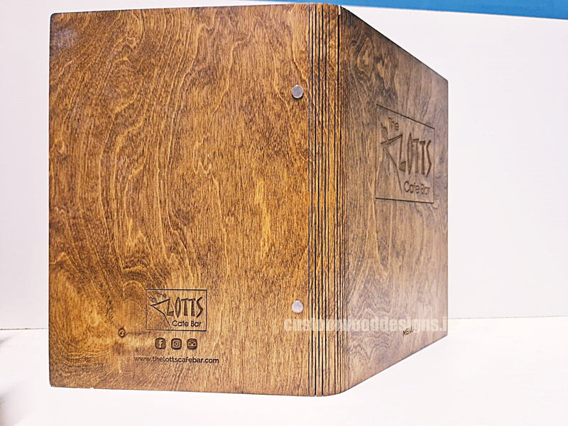 Load image into Gallery viewer, A4 Book Wooden Menu 21x30cm Custom Wood Designs __label: Multibuy walnut-a4-wooden-menu-21x30cm-52022486270295
