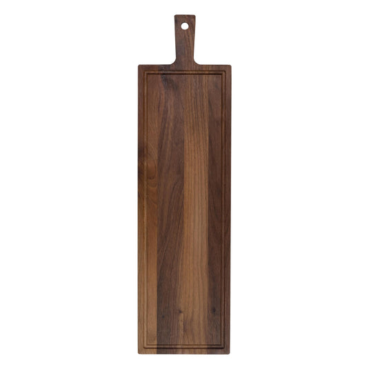 Walnut board with handle 69x19cm pack of 25 Custom Wood Designs __label: Multibuy walnutboardwithhandlecustomwooddesigns