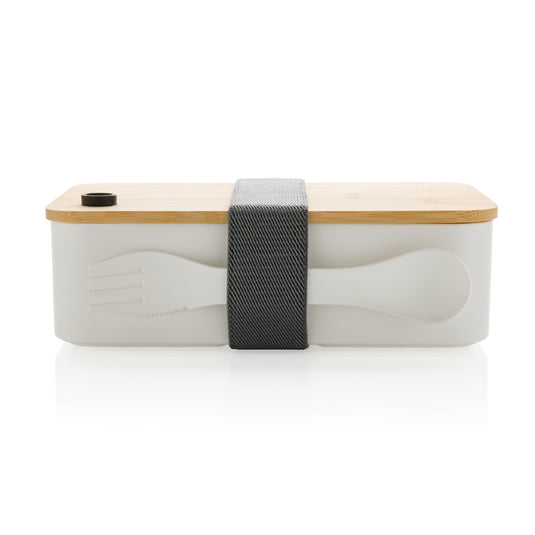 Lunchbox with wooden bamboo lid pack of 25 White Custom Wood Designs white-lunchbox-with-wooden-bamboo-lid-pack-of-25-53613189955927