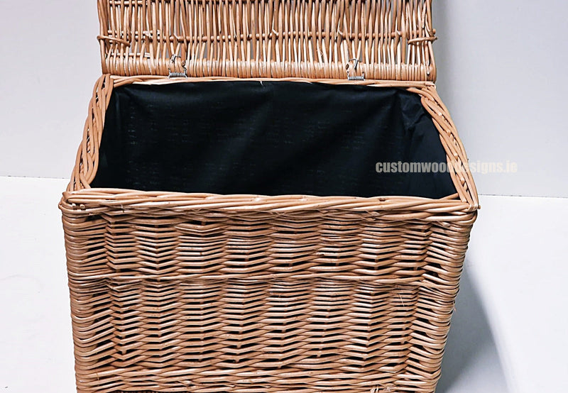 Load image into Gallery viewer, 10 x Wicker Hamper Basket Large 40 X 30 X 30cm Wicker Hamper Basket Custom Wood Designs Gifting basket hamper basket Retail display basket wicker basket wicker-hamper-basket-with-black-fabric-lining-10-x-wicker-hamper-basket-large-40-x-30-x-30cm-53613685866839
