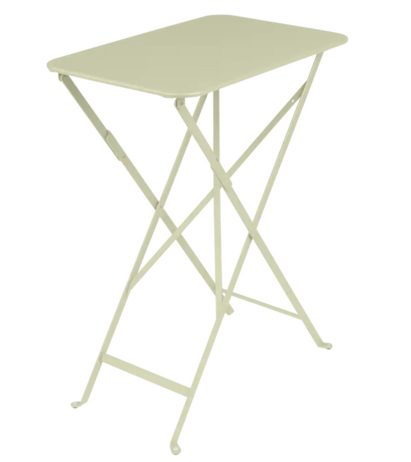 Load image into Gallery viewer, Willow green Fermob Bistro folding table, rectangular 57x37 cm, made of steel, ideal for small patios or balconies.
