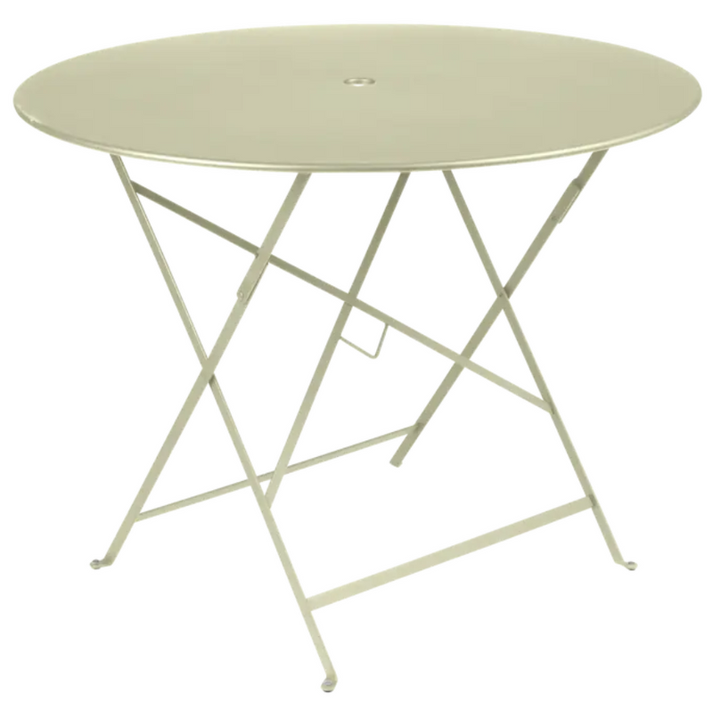 Load image into Gallery viewer, Willow green Fermob round bistro table with 96cm diameter, ideal for garden or hospitality outdoor dining setups.
