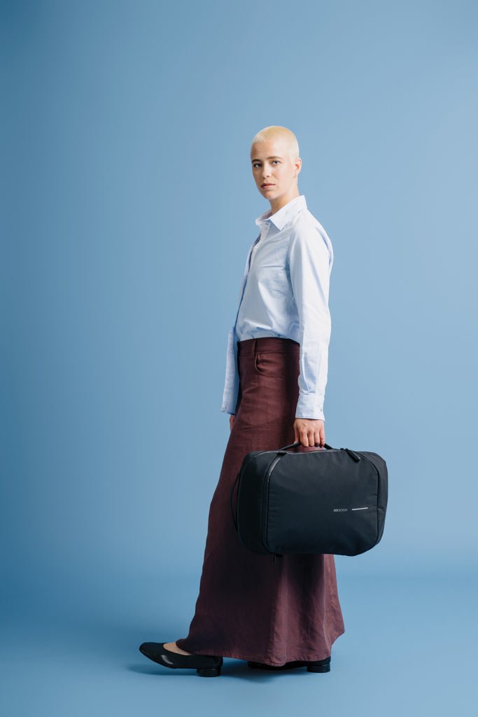 Load image into Gallery viewer, XD Design Bobby Air Backpack - Custom Wood DesignsXD Design Bobby Air backpack in black with multiple compartments, stylish travel and everyday bag for commuters.Bags &amp; TravelP706.3201Nylon,rPETblack
