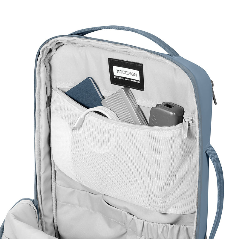 Load image into Gallery viewer, XD Design Bobby Air Backpack - Custom Wood DesignsXD Design Bobby Air Backpack in black with multiple compartments and padded straps, designed for travel and daily use.Bags &amp; TravelP706.3215Nylon,rPETblue

