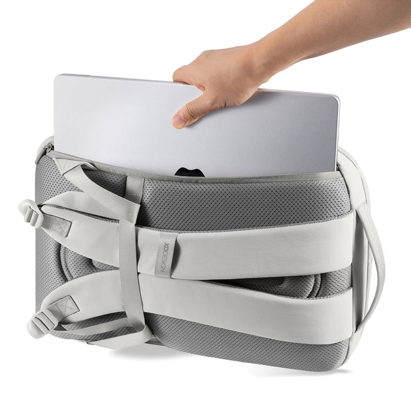 Load image into Gallery viewer, XD Design Bobby Air Backpack - Custom Wood DesignsXD Design Bobby Air backpack showing sleek black design with multiple compartments and padded shoulder straps.Bags &amp; TravelP706.3219Nylon,rPETgrey
