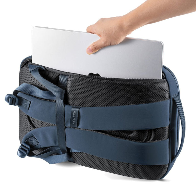 Load image into Gallery viewer, XD Design Bobby Air Backpack - Custom Wood DesignsXD Design Bobby Air backpack shown with multiple compartments and padded straps, ideal for travel and everyday useBags &amp; TravelP706.3225Nylon,rPETnavy
