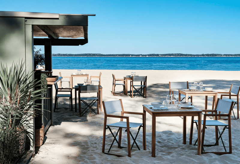 Load image into Gallery viewer, ZÉNITH Teak Armchair Folding Director’s Chair - Custom Wood DesignsFermob ZÉNITH teak foldable director’s chair with armrests, beach-style design, lightweight and portable for outdoor use.Directors Chair Foldable Beach Chair Teak24575191477431
